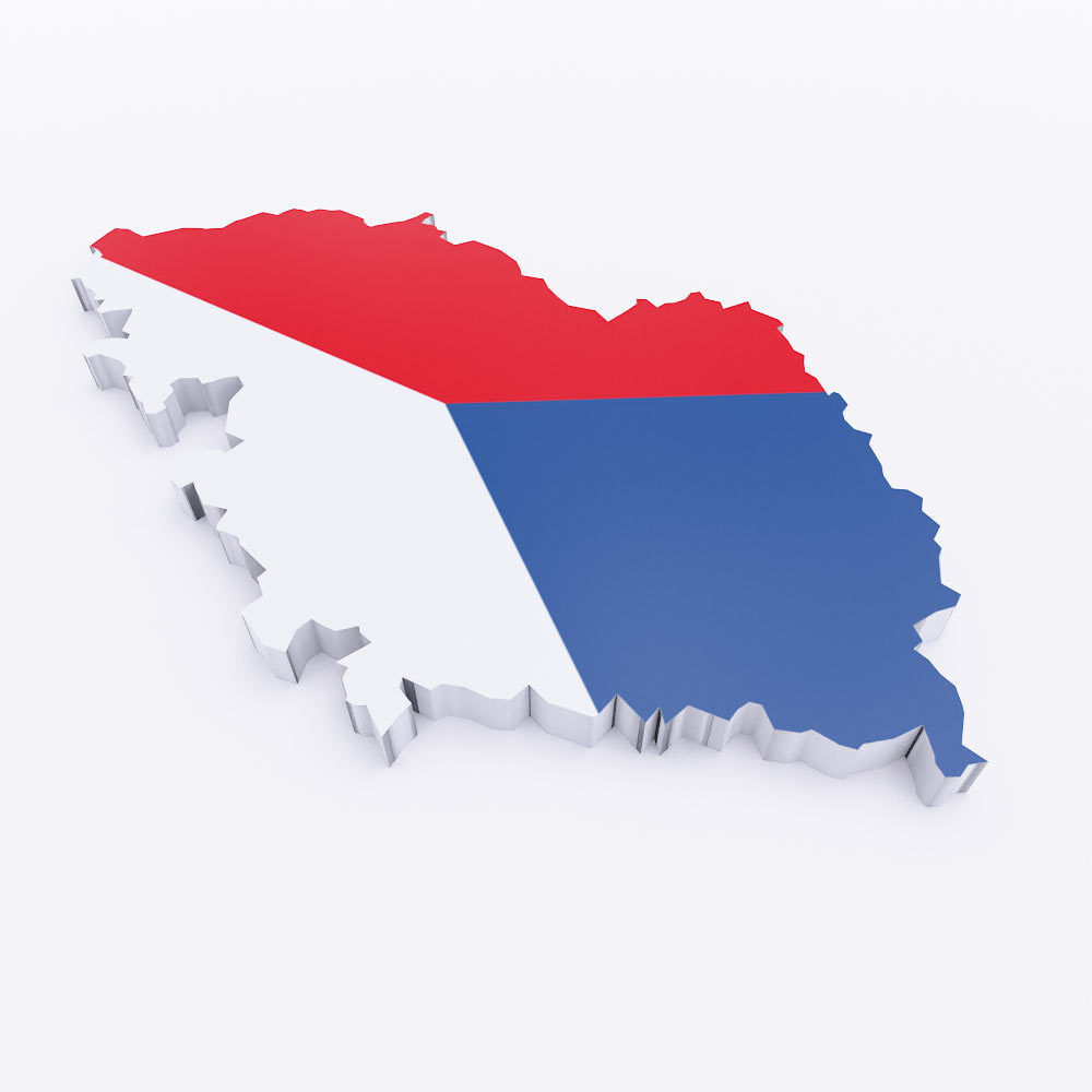 Czech Republic country map 3d model Low-poly 3D model_2