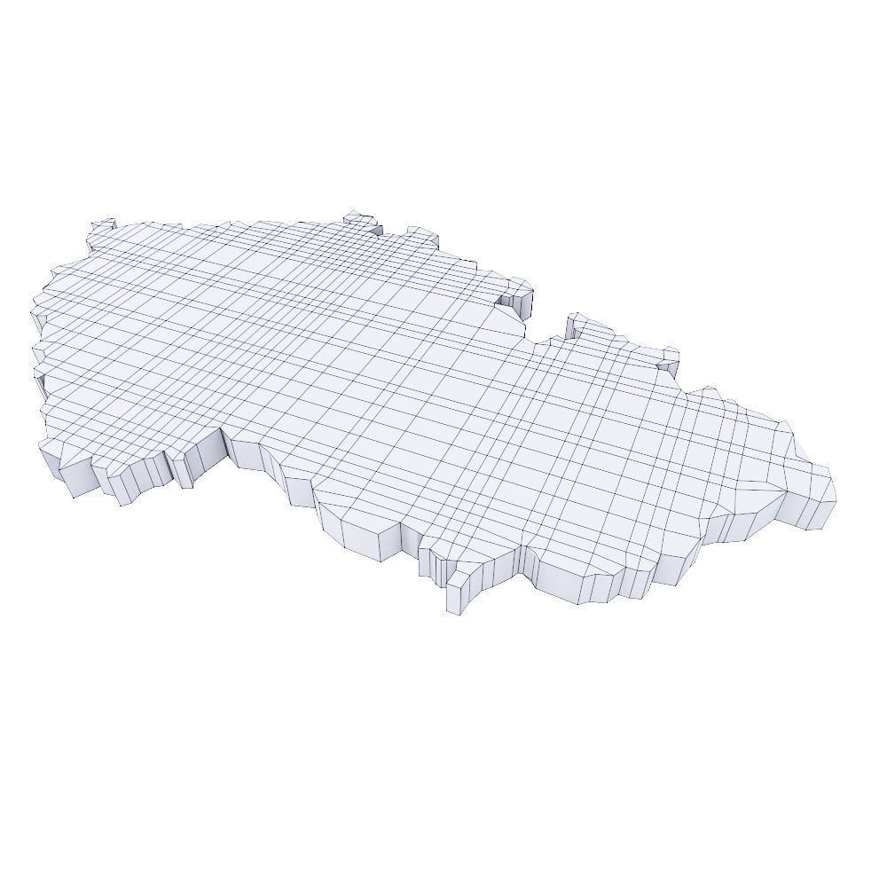 Czech Republic country map 3d model Low-poly 3D model_3