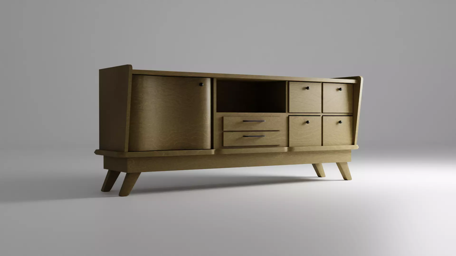 1950 Sideboard Low-poly 3D model