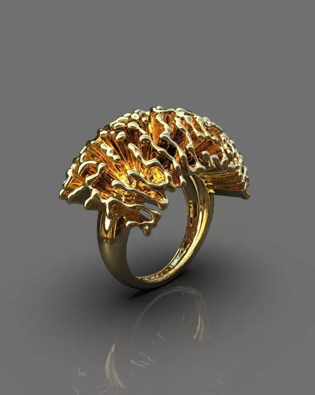 Stylized ring 3D print model
