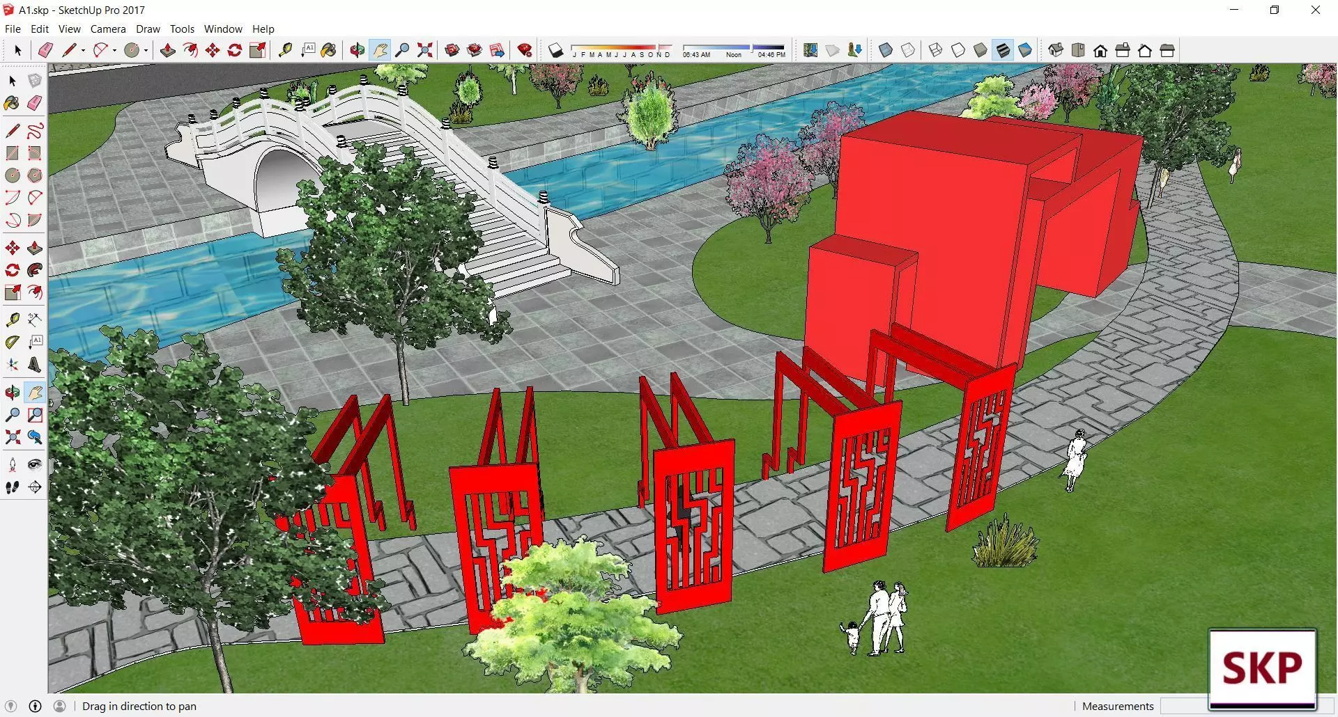 Sketchup Landscape Park A1 3D model_0