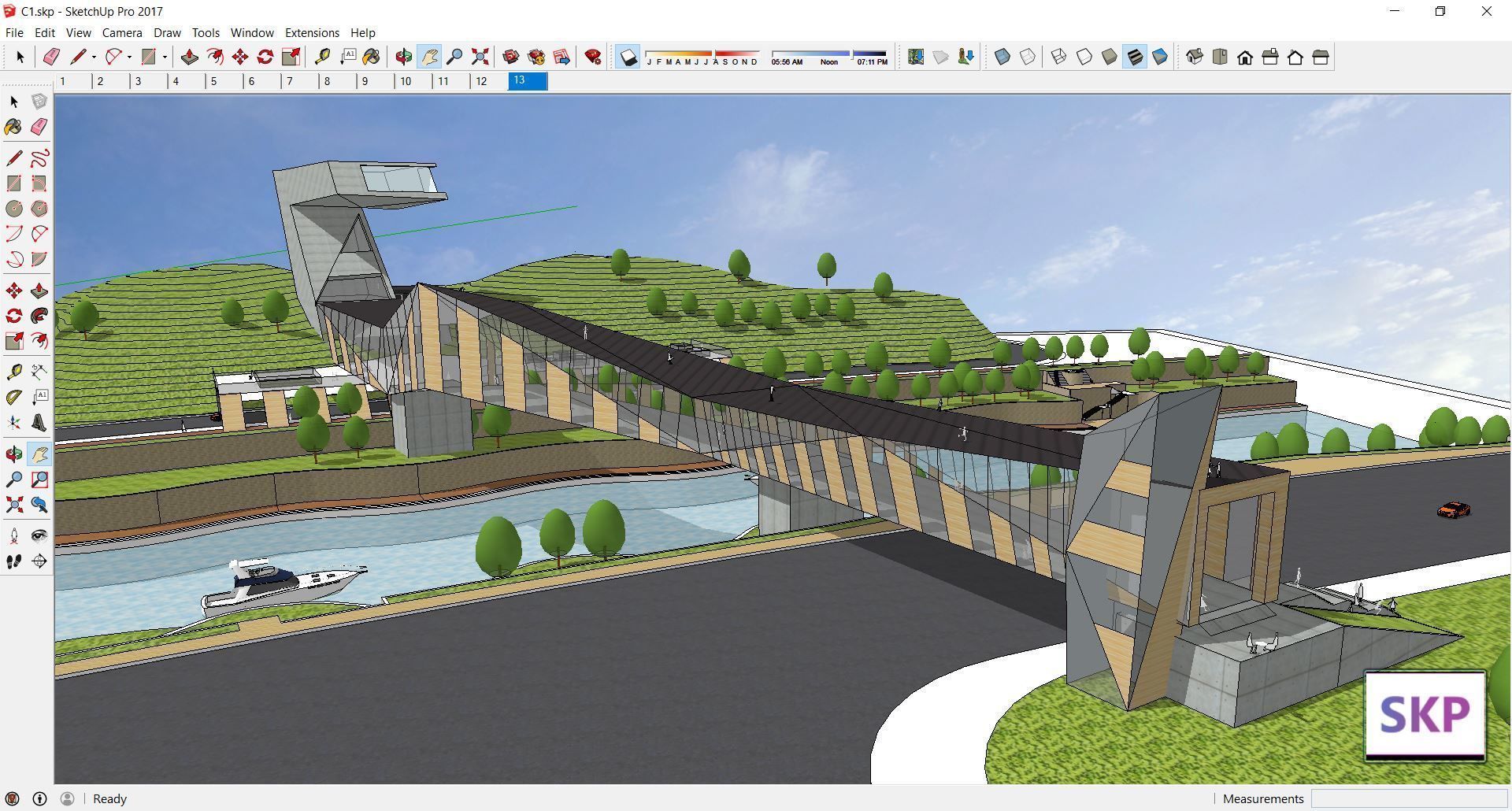 Sketchup Bridge C1 Free 3D model_1