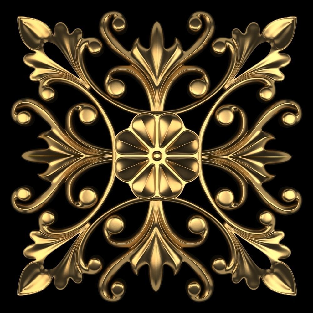 Decorative Wall Rosettes 05 3D model_5