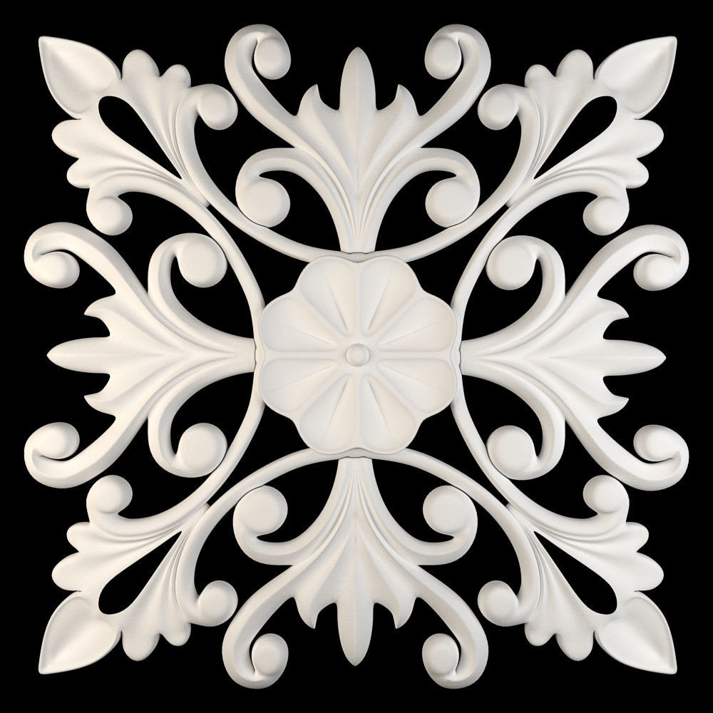 Decorative Wall Rosettes 05 3D model_3