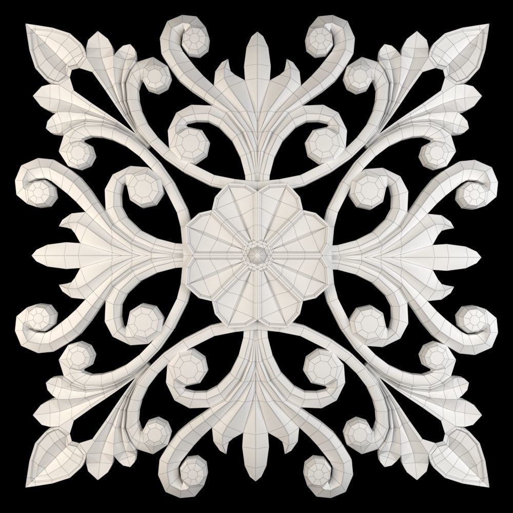 Decorative Wall Rosettes 05 3D model_4