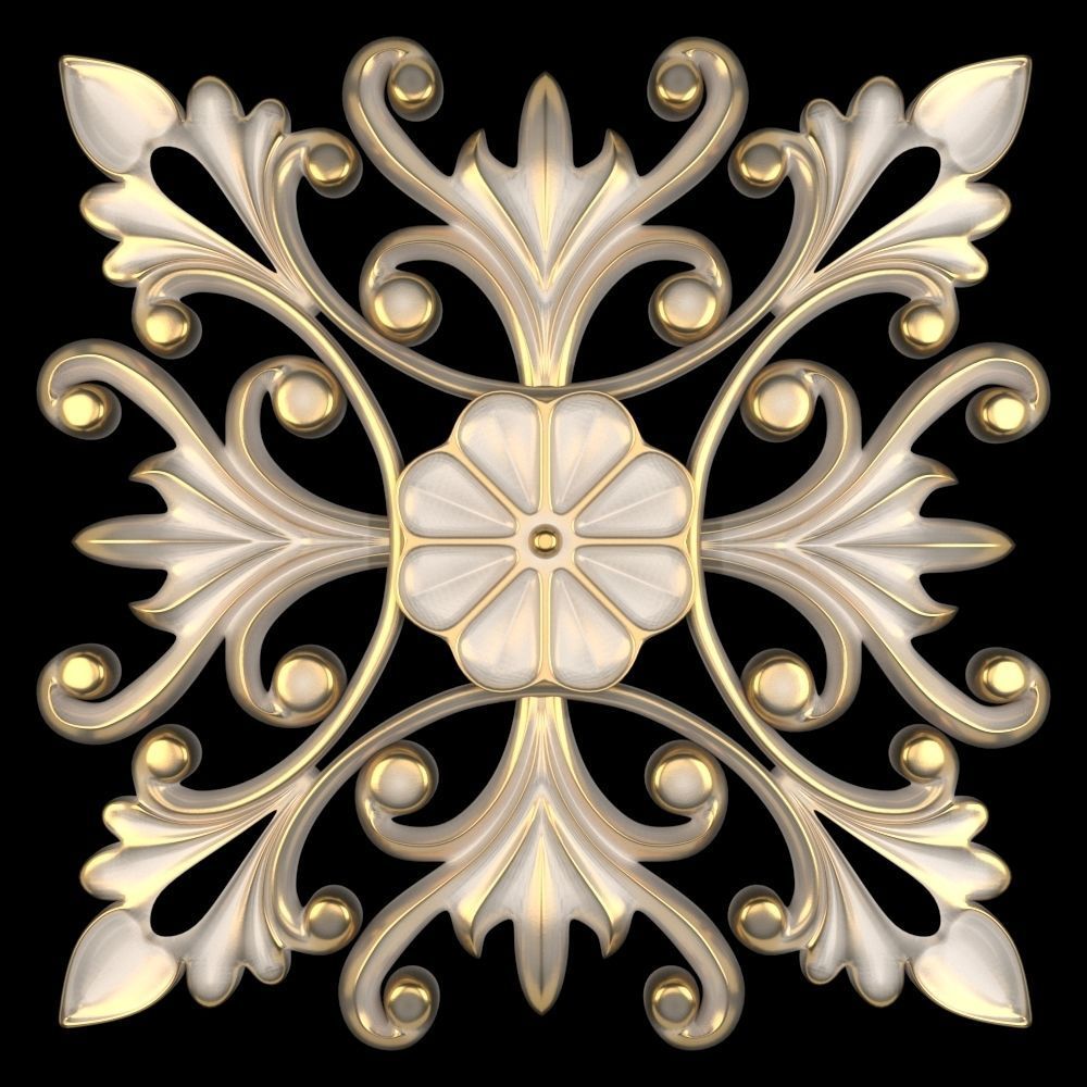 Decorative Wall Rosettes 05 3D model_2