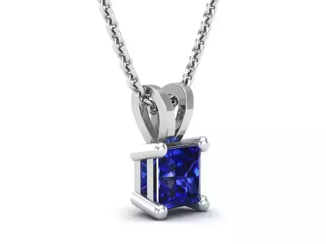 5 mm Princess Diamond pendant for woman
