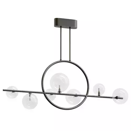 saturn-a7791sp-59bk modern chandelier with glass bubbles hanging from it