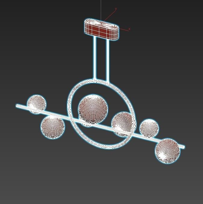 saturn-a7791sp-59bk modern chandelier with glass bubbles hang... 3D model_3