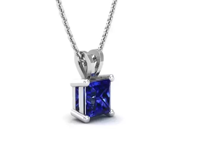 7 mm Princess Diamond pendant for woman