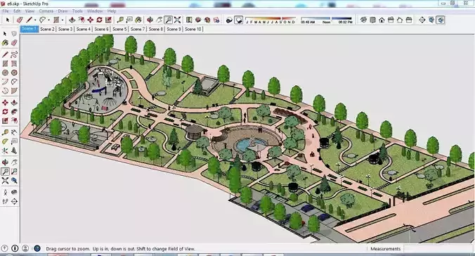 Sketchup Landscape Park E6 Free 3D model