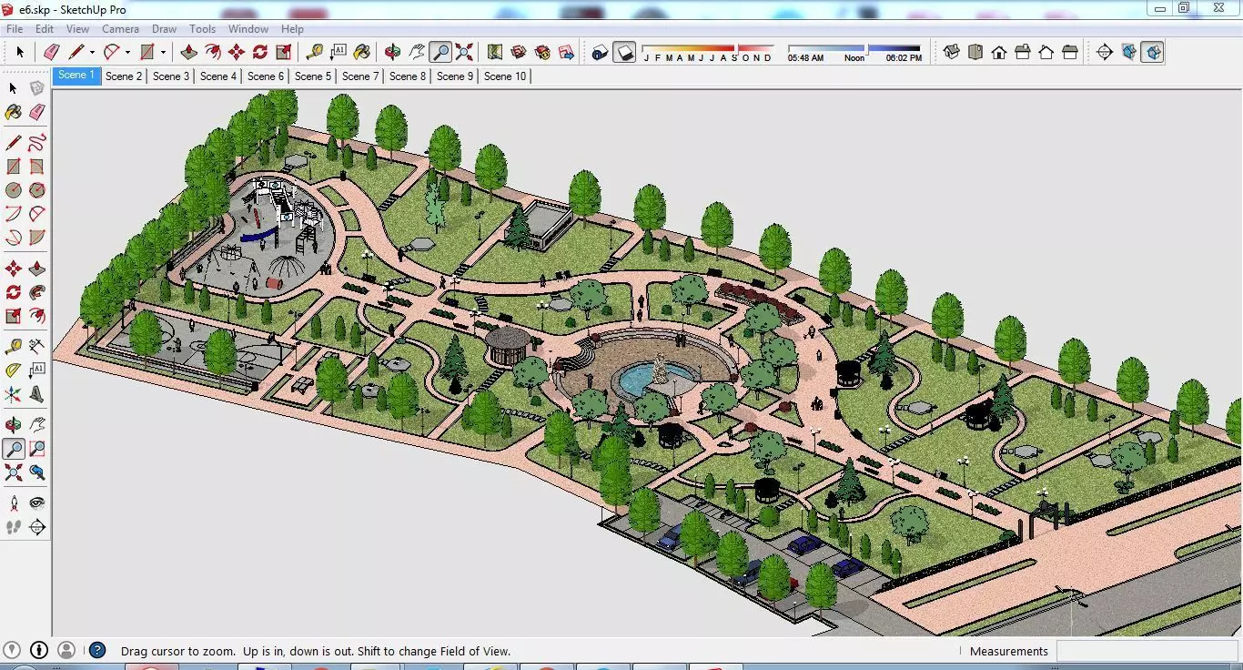 Sketchup Landscape Park E6 Free 3D model_0