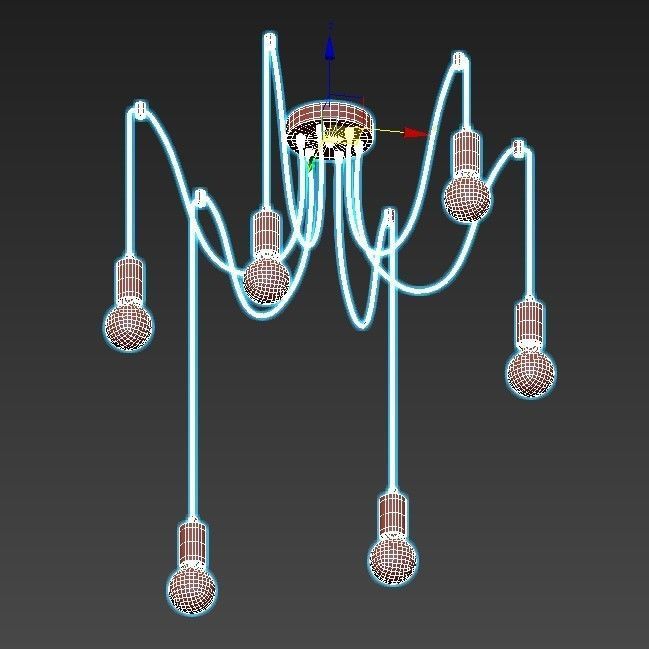 vitaluce-v4238-0-6pl pendant light with six bulbs hanging fro... 3D model_2