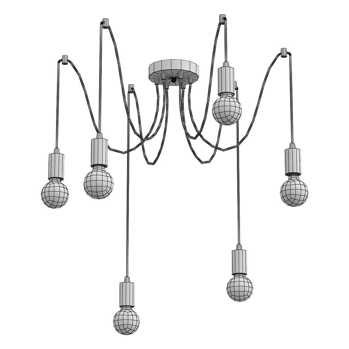 vitaluce-v4238-0-6pl pendant light with six bulbs hanging fro... 3D model_1