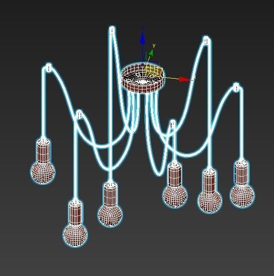 vitaluce-v4238-0-6pl pendant light with six bulbs hanging fro... 3D model_3