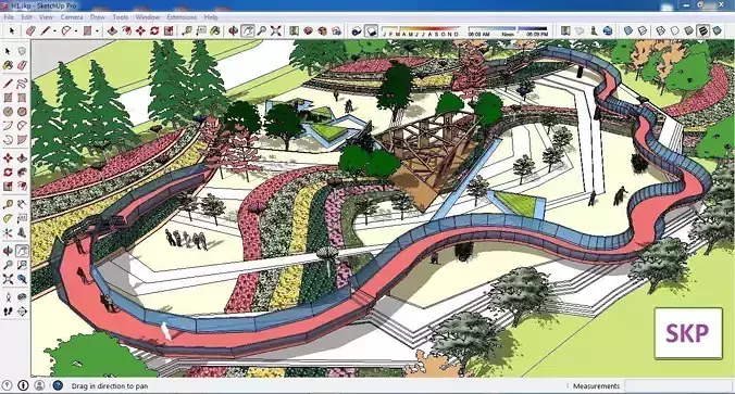 Sketchup Landscape Park H1