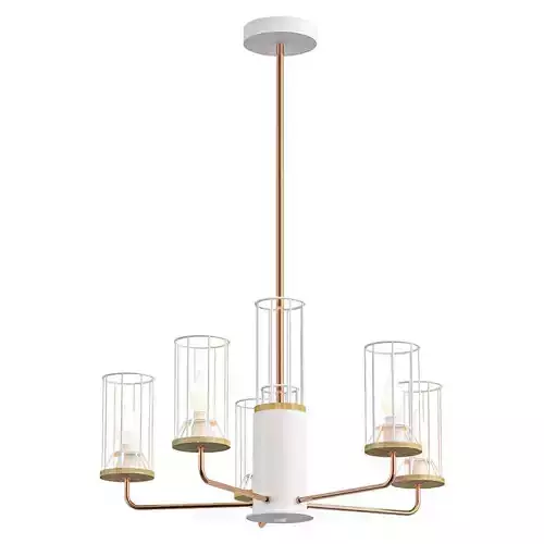 escada-584-5p light chandelier in brass and gold