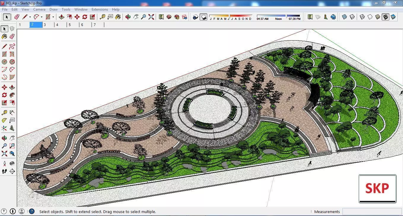 Sketchup Landscape Park H3 3D model_0