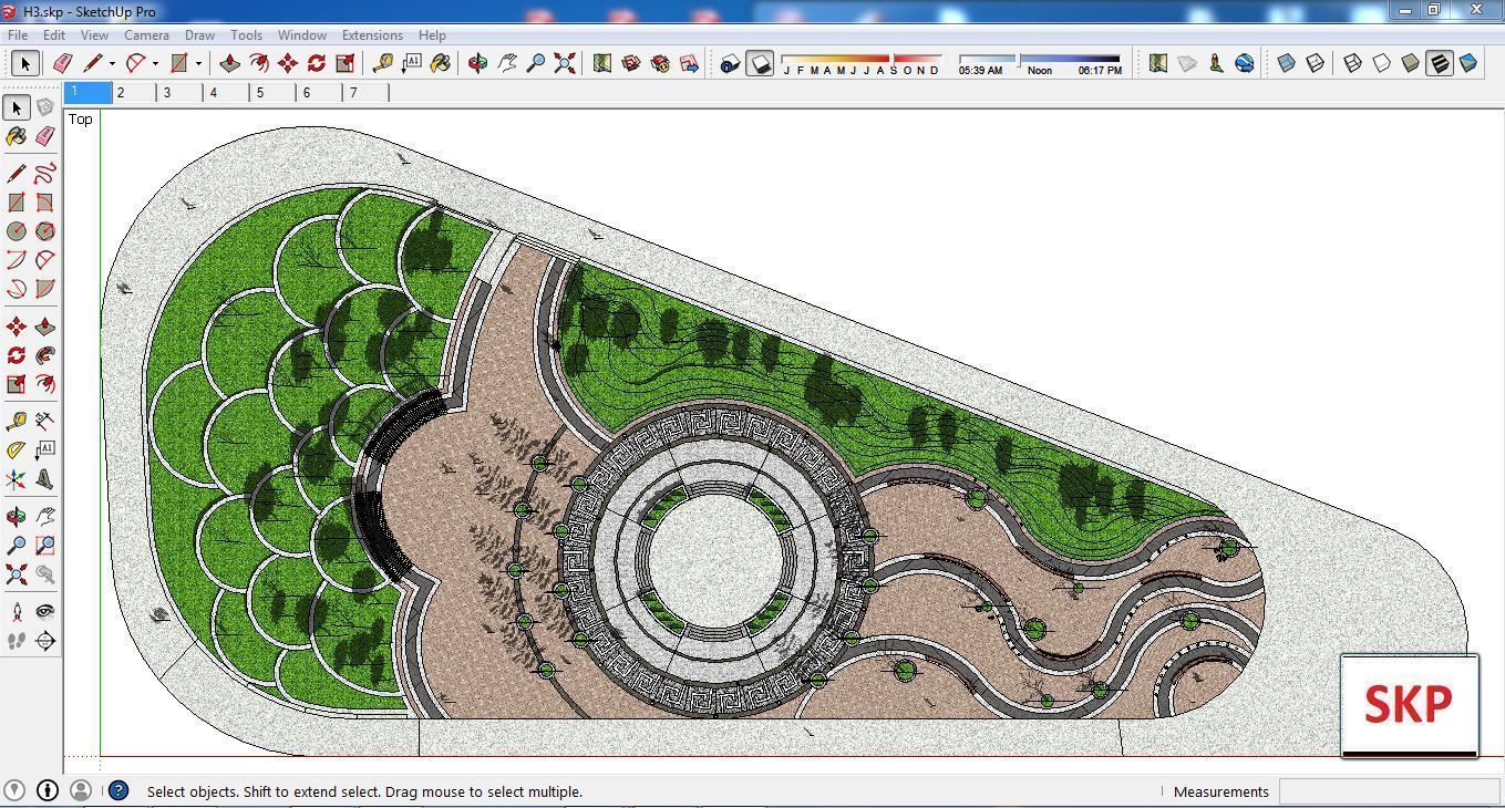 Sketchup Landscape Park H3 3D model_1