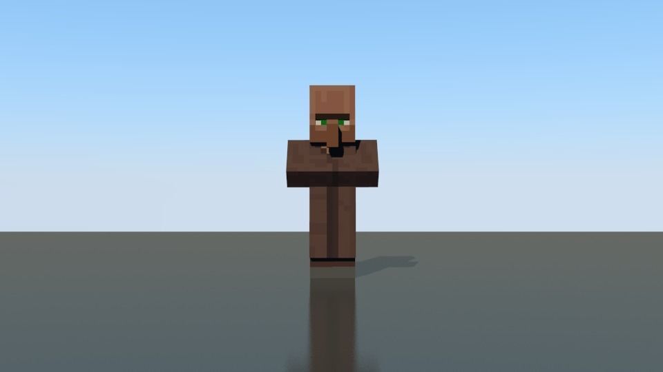 MineCraft Villager free VR / AR / low-poly 3D model animated rigged ...