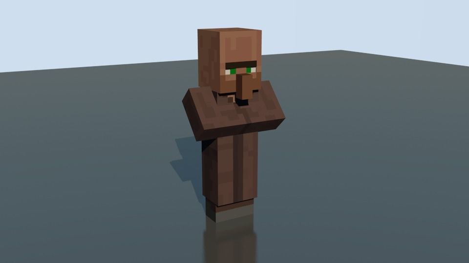 MineCraft Villager free VR / AR / low-poly 3D model animated rigged ...