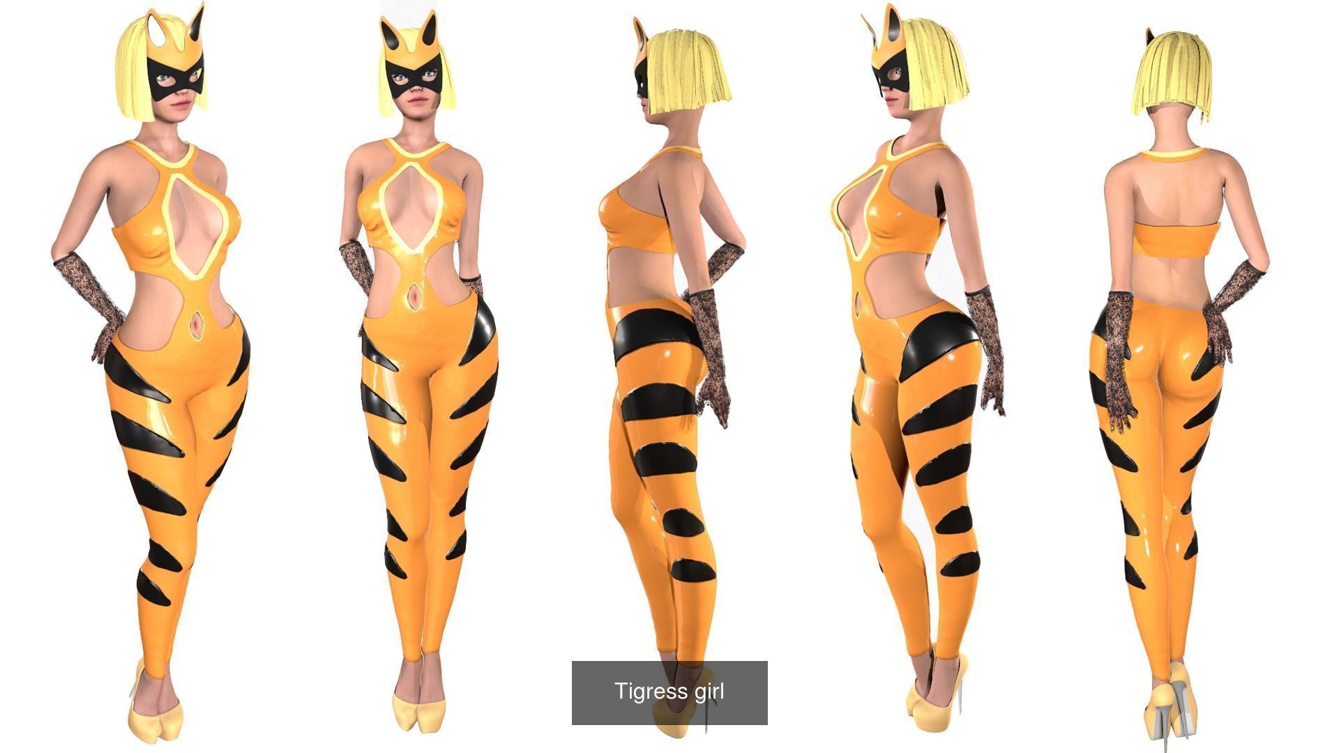 Girls collection woman in tiger costume _5