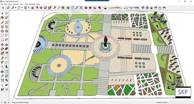 Sketchup Landscape Park H5 3D model