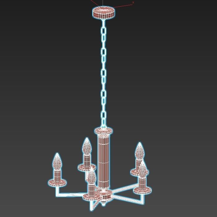 vitaluce-v4767-7-5 chandelier with four lights and chain 3D model_2
