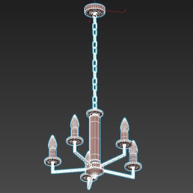 vitaluce-v4767-7-5 chandelier with four lights and chain 3D model_3