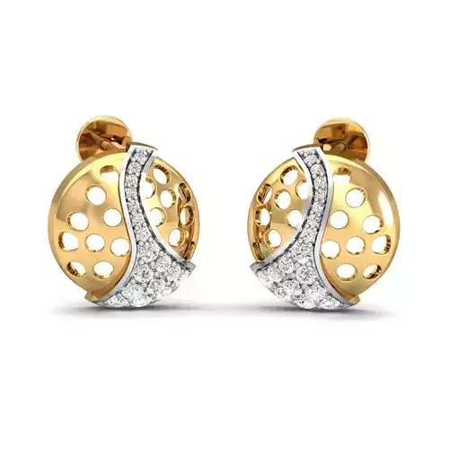 Earring 3dm STL FBX OBJ Render Details diamond stud earrings ... 3D print model