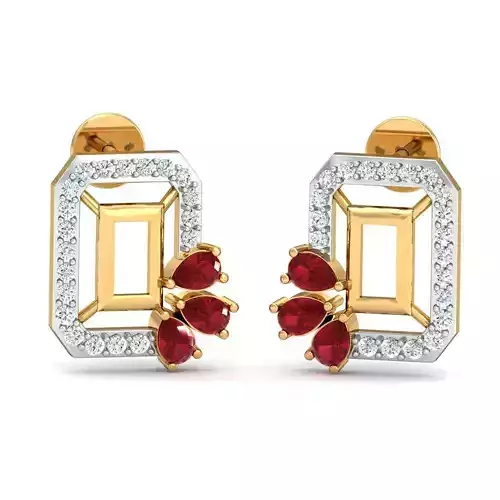 Pear Diamond Earring 3dm STL FBX OBJ Render Details 3D print model