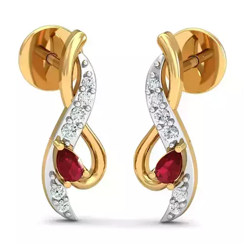 Pear Diamond Earring 3dm STL FBX OBJ Render Details 3D print model