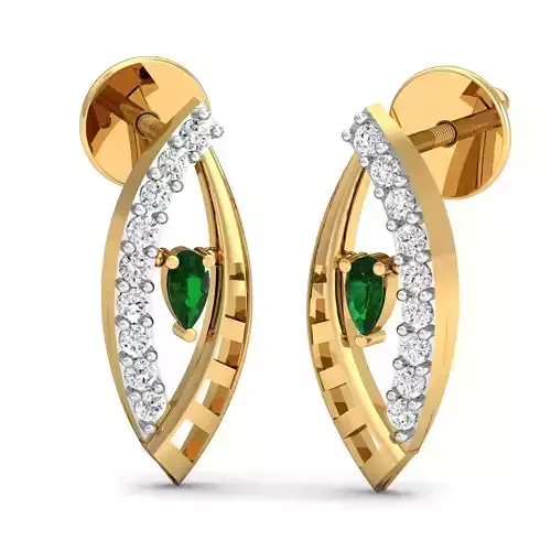 Pear Diamond Earring 3dm STL FBX OBJ Render Details 3D print model