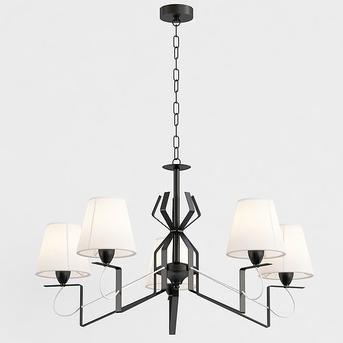 vitaluce-v4562-1-5 light chandelier with shades 3D model
