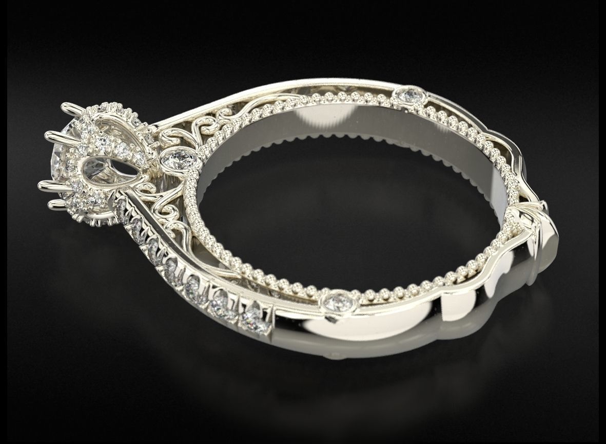 Diamond engagement ring 716 3D print model_7
