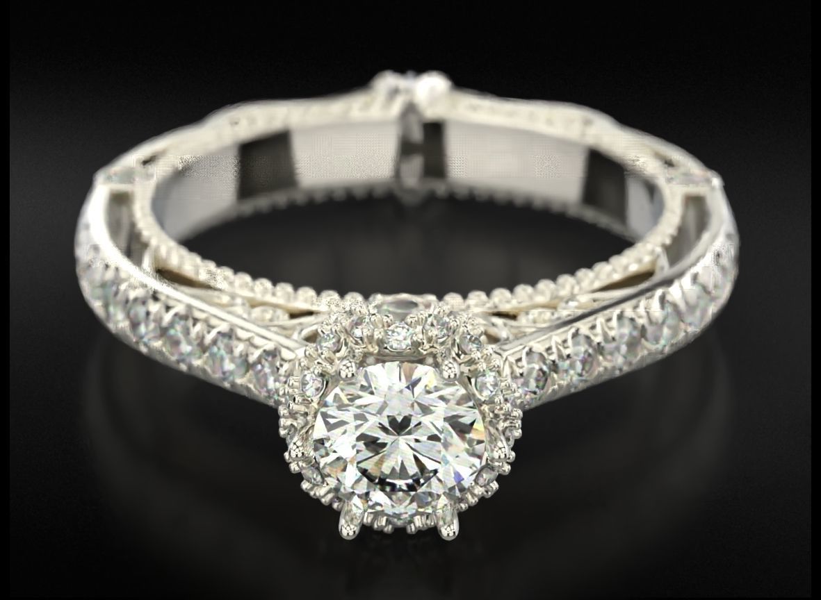 Diamond engagement ring 716 3D print model_6