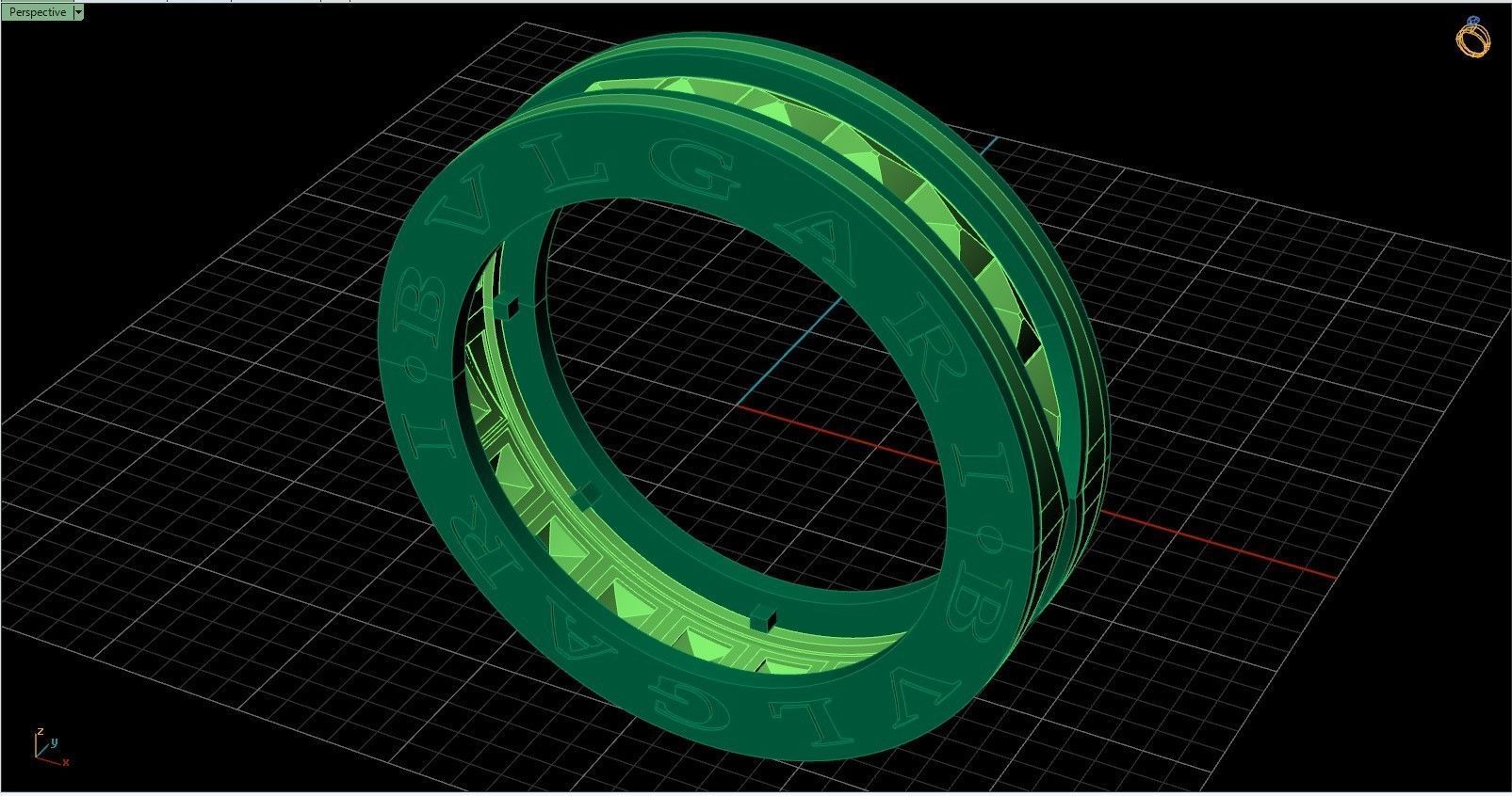 Inspired by Bvlgari B Zero1 Rock Ring 3D print model_3
