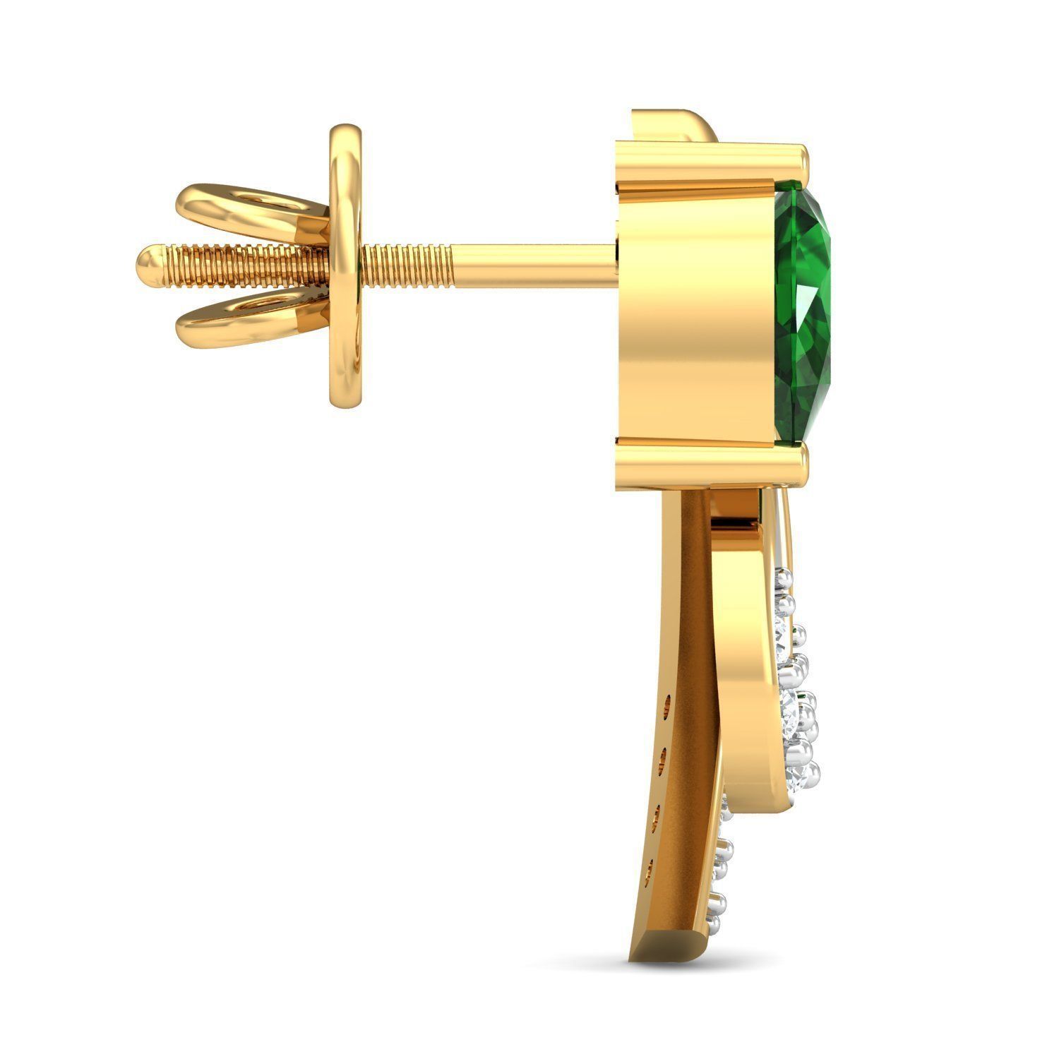 Pear Diamond Earring 3dm STL FBX OBJ Render Details 3D print model_2