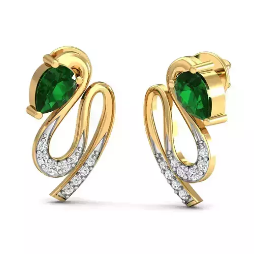 Pear Diamond Earring 3dm STL FBX OBJ Render Details 3D print model