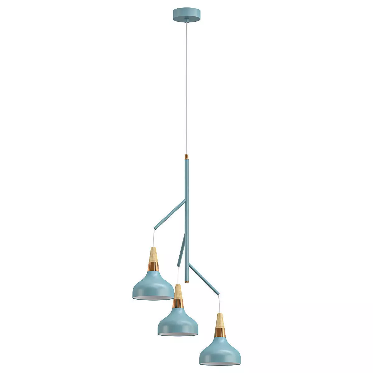 juna-79653 pendant light with three wooden shades 3D model