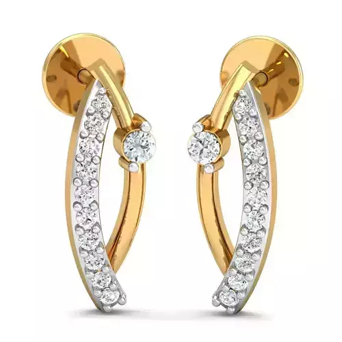 Earring 3dm STL FBX OBJ Render Details pair of diamond earrings gold