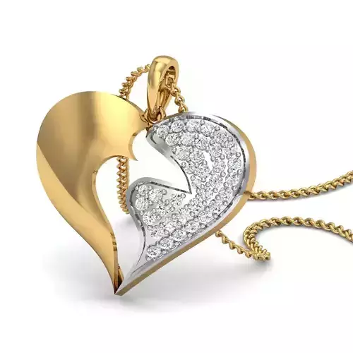 Heart Pendant 3dm STL FBX OBJ Render Details 3D print model