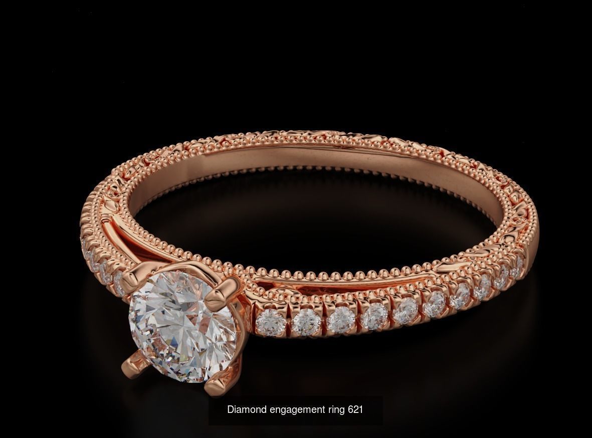 Pack Diamond engagement ring  3D Model Collection_2