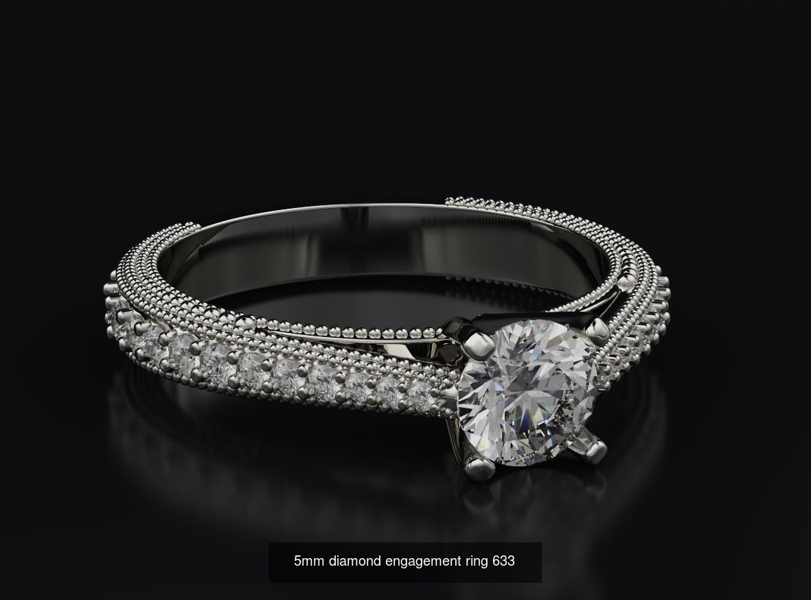 Pack Diamond engagement ring  3D Model Collection_6