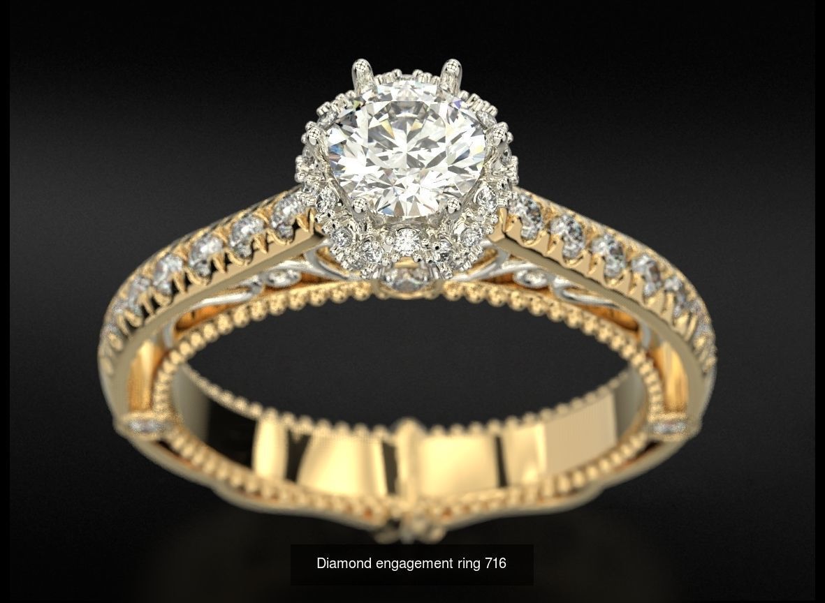 Pack Diamond engagement ring  3D Model Collection_10