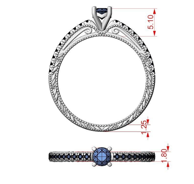 Pack Diamond engagement ring  3D Model Collection_9