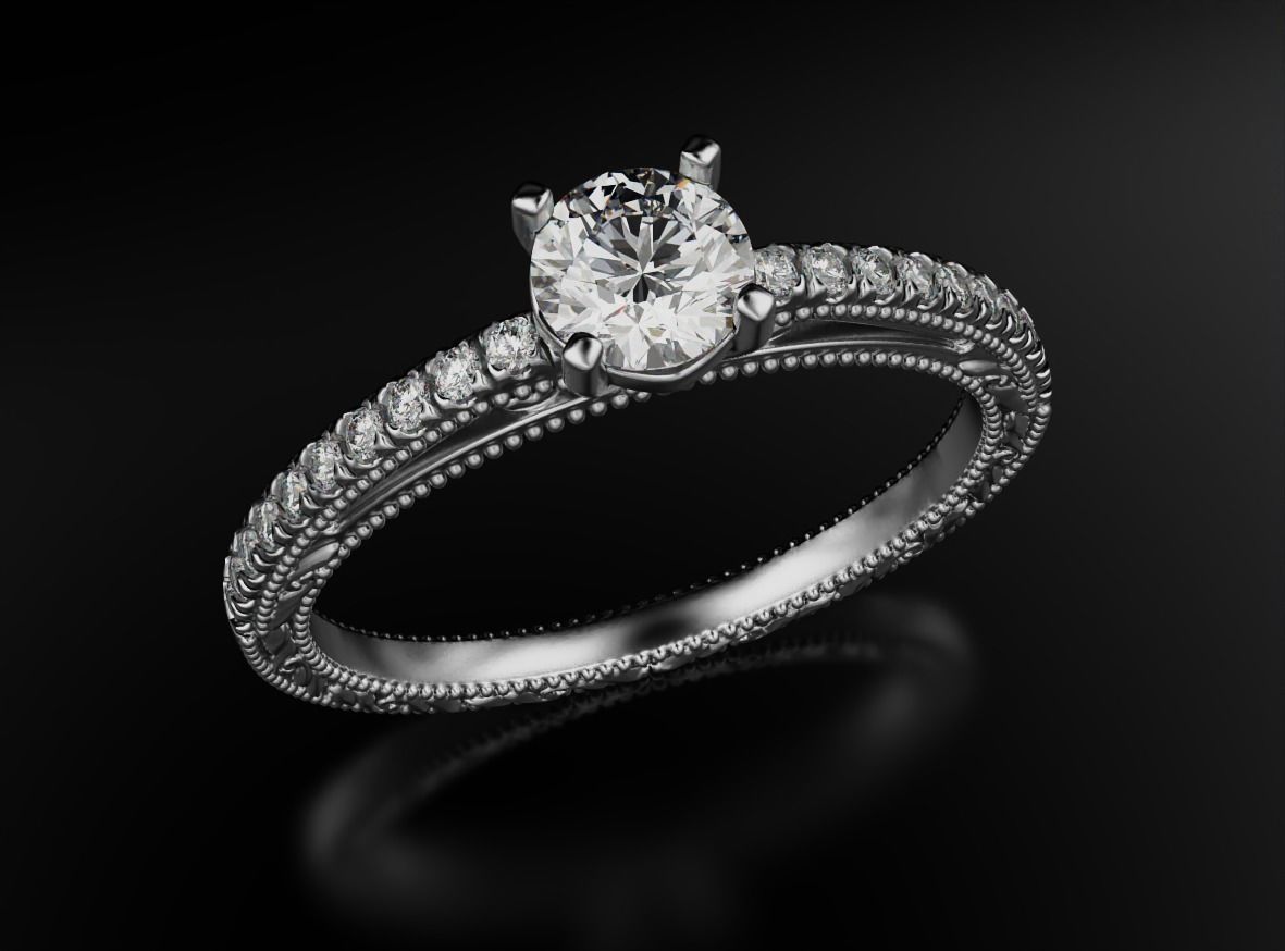 Pack Diamond engagement ring  3D Model Collection_7