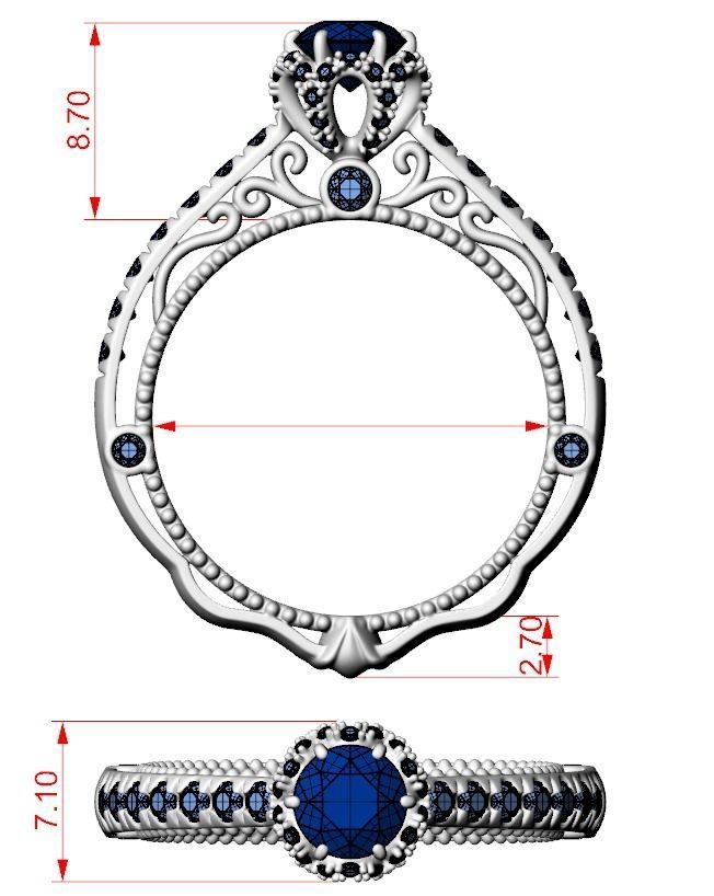 Pack Diamond engagement ring  3D Model Collection_13