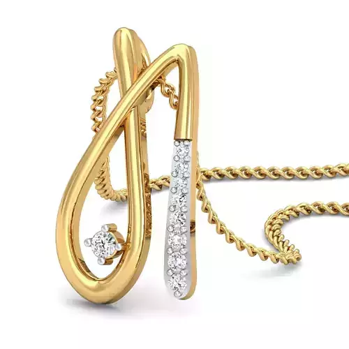 Pendant 3dm STL FBX OBJ Render Details nadiya diamond in gold