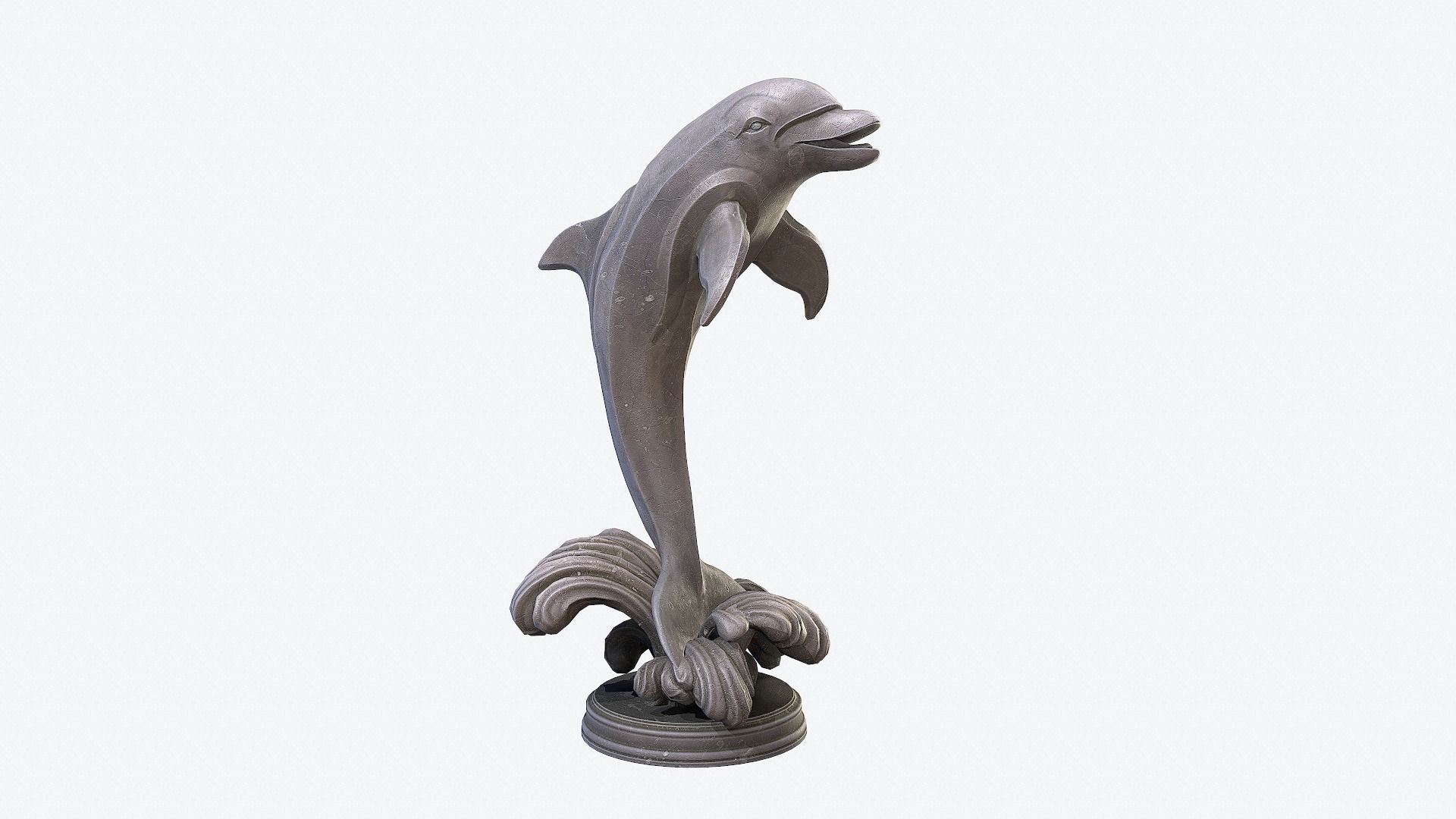 Dolphin Sculpture Low-poly 3D model_3